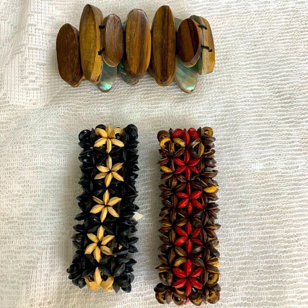Wood beaded bracelets